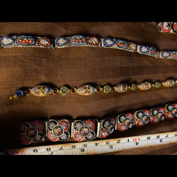 Ruby lane early mosaic bracelets  makers marks hidden on the connection ring. - Picture 4 of 9